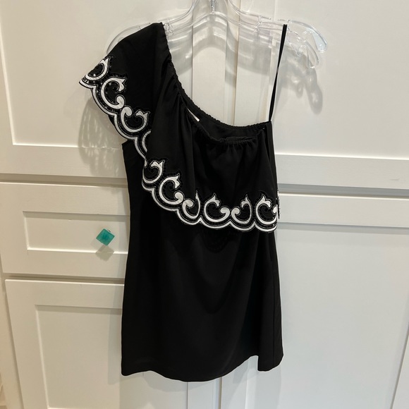 Ramy Brook Darla Lace-Trim One-Shoulder Dress - Picture 3 of 7